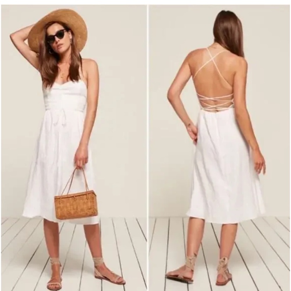 Reformation White Strappy Dress